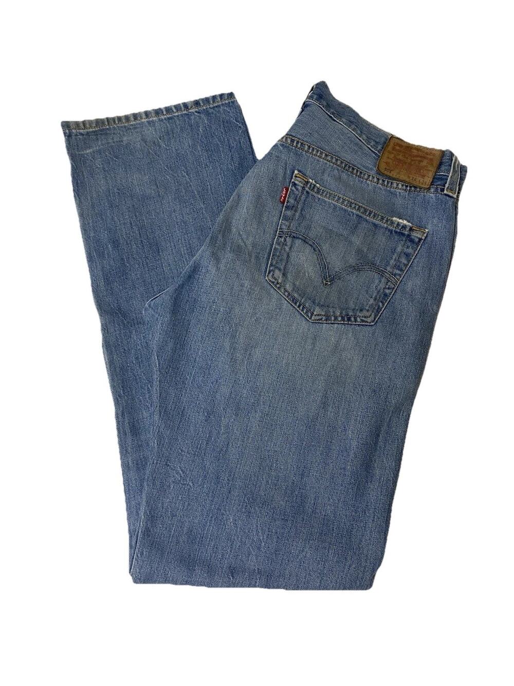 Levi’s Men’s 501 Button Fly Denim Jeans Size 36/34 Straight Leg
